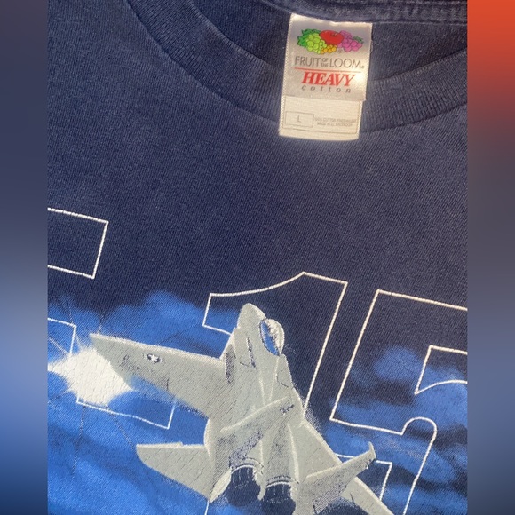 F-15 Fighter Jet Distressed Vintage T-Shirt (Size Large) - Picture 2 of 2
